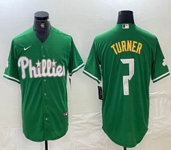 Nike Philadelphia Phillies #7 Trea Turner green majestic baseball jersey -BD