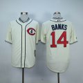 Chicago Cubs Ernie Banks #14 beige throwback mlb baseball jersey(1)