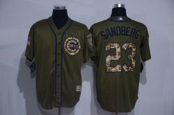 Chicago Cubs #23 Ryne Sandberg Green Salute to Service Stitched MLB Jersey