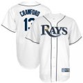 Tampa Bay Rays Carl Crawford 13# White Baseball jersey