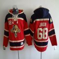 Florida Panthers #68 Jaromir Jagr red black NHL hooded sweatshirt