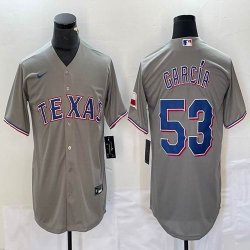 Nike Texas Rangers #53 Adolis Garcia gray majestic baseball jerseys-BD