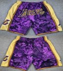 Los Angeles Lakers purple yellow NBA shorts