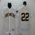 Nike Milwaukee Brewers #22 Christian Yelich white Flexbase Authentic Collection Jersey 001