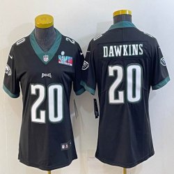 2023 Super Bowl Women Nike Philadelphia Eagles #20 Brian Dawkins black Color Rush Limited Jersey