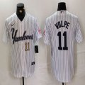 Nike New York Yankees #11 Anthony Volpe white MLB baseball Jersey Joint name -BD 09