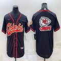 Nike Kansas City Chiefs blank black baseball jerseys Joint name-BD 01