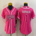 Women Nike Miami Dolphins #1 Tua Tagovailoa pink baseball jerseys Joint name-BD