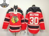 Chicago Blackhawks BELFOUR 30# Red NHL Hooded Sweatshirt