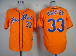 New York Mets #33 Matt Harvey orange MLB Jerseys