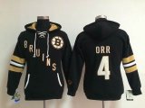 women Boston Bruins #4 Bobby Orr Black NHL Hooded Sweatshirt