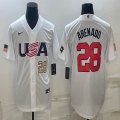 2023 World Cup #28 Arenado white USA majestic baseball jerseys 03