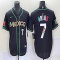 2023 World Cup Mexico #7 Julio Urias black majestic baseball jerseys 185