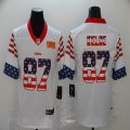 Nike Kansas City Chiefs Travis Kelce #87 USA Flag white Color Rush Limited Jerseys