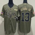 Nike Atlanta Braves #13 Ronald Acuna Jr. Green Salute to Service Stitched MLB Jersey