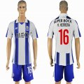 2016-2017 Porto club H.HERRERA #16 white blue soccer jersey home