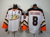 Reebok Anaheim Ducks Teemu Selanne #8 white nhl hockey Jersey A patch