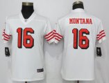 Women Nike San Francisco 49ers 16 Montana Nike White Color Rush Vapor Untouchable Player Jersey