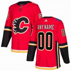 Custom Adidas Calgary Flames red hockey jersey