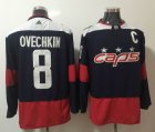 Adidas Washington Capitals #8 Alex Ovechkin dark blue red hockey jersey