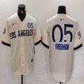 Nike Los Angeles Dodgers #05 Freddie Freeman beige fashion majestic baseball jerseys