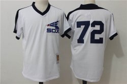 Chicago White Sox #72 Carlton Fisk white throwback baseball jersey