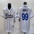 Nike Rams #99 Aaron Donald white baseball jerseys Joint name-BD