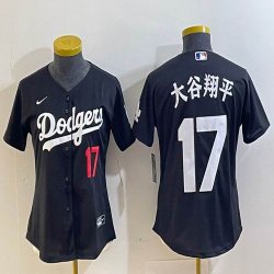 Women Los Angeles Dodgers #17 Shohei Ohtani Nike black baseball Jersey -BD 04