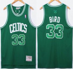 Boston Celtics #33 Larry Bird throwback green nba basketball jersey 75Th -XD