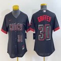 Women Nike Cincinnati Reds #30 Ken Griffey Jr. black majestic baseball jerseys 04