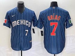 2023 World Cup Mexico #7 Julio Urias blue majestic baseball jerseys 22