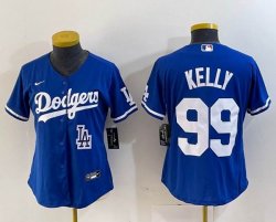 Youth Los Angeles Dodgers #99 Kelly Nike blue majestic baseball Jersey-BD 04