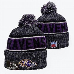 2024 Baltimore Ravens gray purple white NFL Sports Cuffed Knit Hats