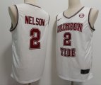 Alabama Crimson Tide #2 Grant Nelson Basketball White throwback Basketball Jerseys