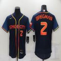 Nike Houston Astros #2 Alex Bregman dark blue Flexbase Authentic Collection Jersey city version