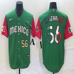 2023 World Cup Mexico #56 Randy Arozarena green red majestic baseball jerseys 01