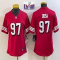 Women Nike 49ers #97 Nick Bosa throwback red Color Rush Limited Jersey -BD