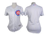 women Chicago Cubs blank white Blue stripes MLB Jersey