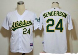 Oakland Athletics #24 Rickey Henderson White MLB Jerseys