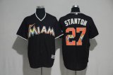 2017 Florida Marlins #27 Mike Stanton black Majestic baseball jerseys