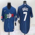 Nike Los Angeles Dodgers #7 Julio Urias blue throwback majestic baseball jersey-BD 03