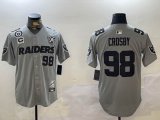 Nike Oakland Raiders #98 Maxx Crosby gray baseball jerseys Joint name-BD 01