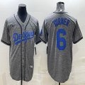 Nike Los Angeles Dodgers Los Angeles Dodgers #6 Justin Turner Hemp gary baseball jerseys-BD