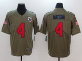 Nike Houston Texans #4 Deshaun Watson green USA flag Color Rush Limited Jersey