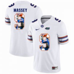 Custom Florida Gators #9 Dre Massey white fashion college football jersey