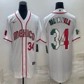 2023 World Cup Mexico #34 Fernando Valenzuela white majestic baseball jerseys 04