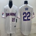 2023 World Cup Dominican Republic's #22 Juan Soto white majestic baseball jerseys