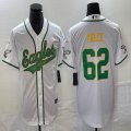 Nike Eagles #62 Jason Kelce white baseball jerseys Joint name-BD