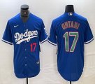 Los Angeles Dodgers #17 Shohei Ohtani Nike blue throwback majestic baseball Jersey-BD 07