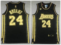 Los Angeles Lakers #24 Kobe Bryant black gold basketball jerseys-XD